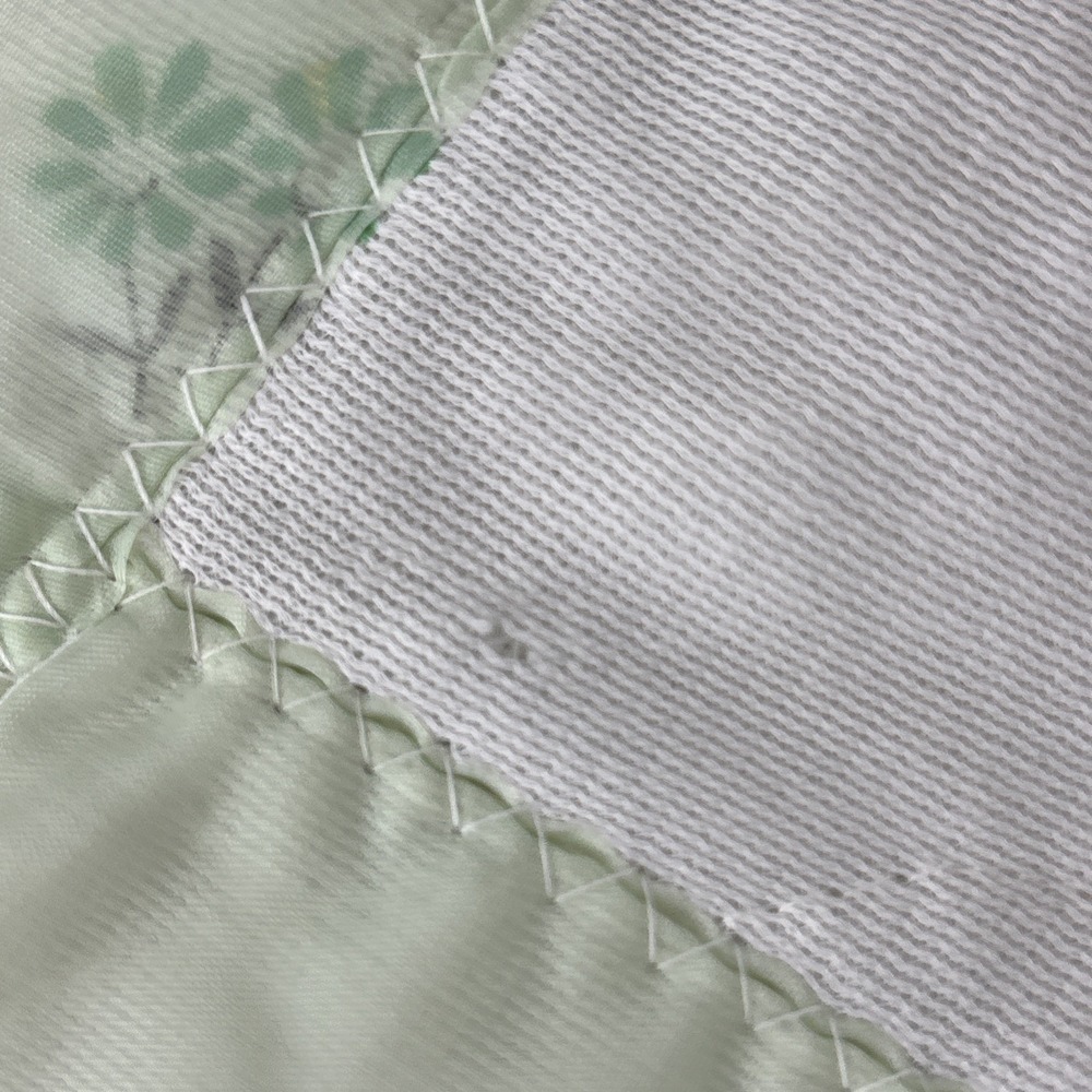 Vintage 70s Acrylic Baby Blanket Satin Trim Woodland Mushrooms Dear Bunny Chick - Picture 13 of 16